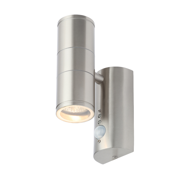 Islay Up and Down Outdoor Wall Light with PIR Sensor, Stainless Steel