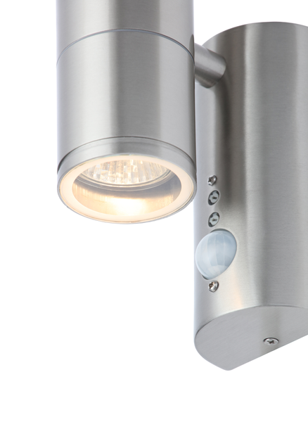 Islay Up and Down Outdoor Wall Light with PIR Sensor, Stainless Steel - Image 4