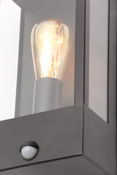 Minerva Outdoor Wall Light with PIR Sensor, Black - Image 3