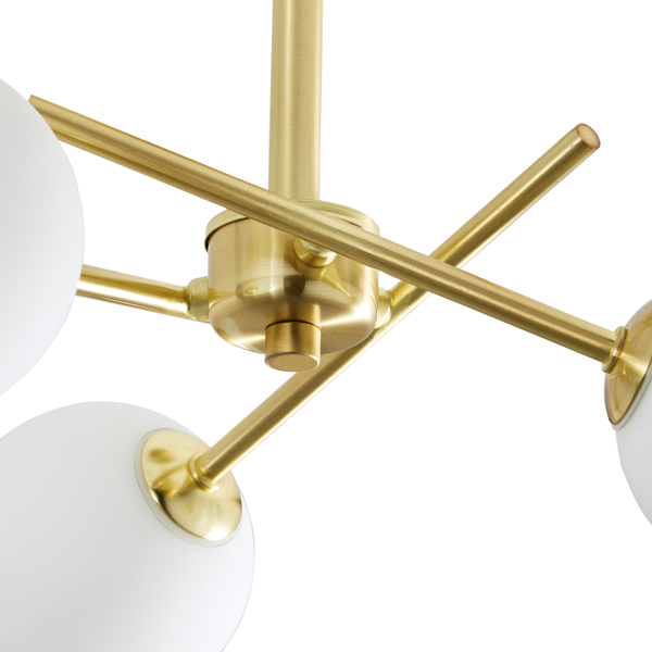 Lindos Bathroom Cross Arm Semi Flush Ceiling Light, Satin Brass - Image 3