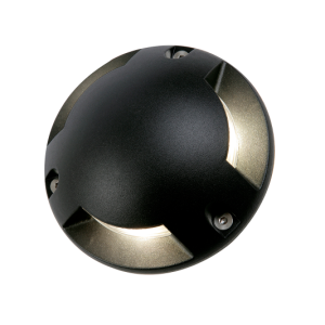 Scout 3 Way Outdoor LED Surface Mount Drive Over Ground Light - Black