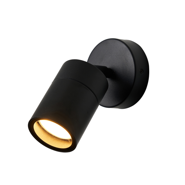 Leto 1 Light Adjustable IP65 Outdoor Wall Light -Black