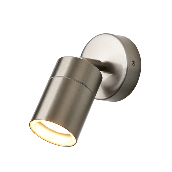 Leto 1 Light Adjustable IP65 Outdoor Wall Light - Stainless Steel