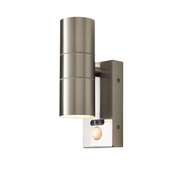 Leto Outdoor Wall Light with PIR Sensor, Stainless Steel
