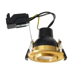 Eros IP65 GU10 Fire Rated Tilt Downlight Satin Brass