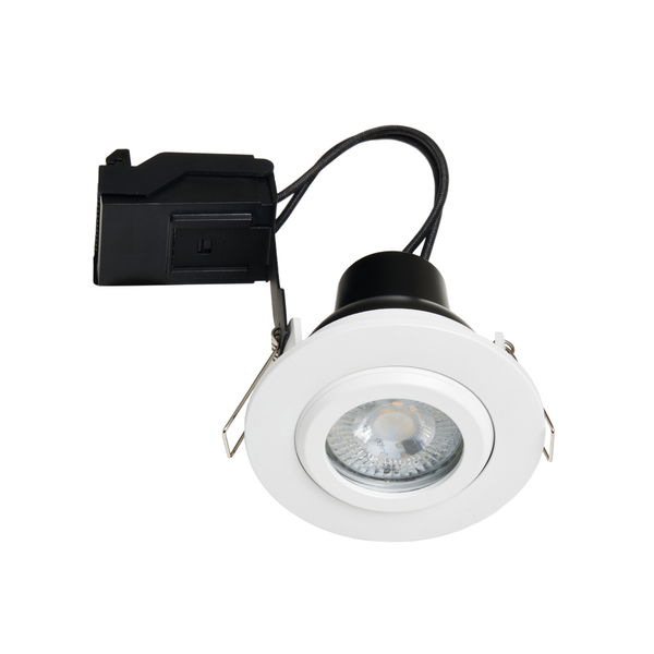 Eros IP65 GU10 Fire Rated Tilt Downlight White - Image 2