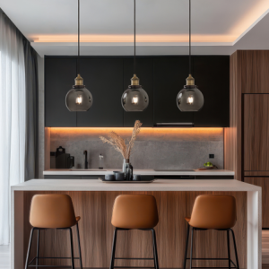 Carter Kitchen/Diner 3 Light Pendant- Antique Brass/Smoked