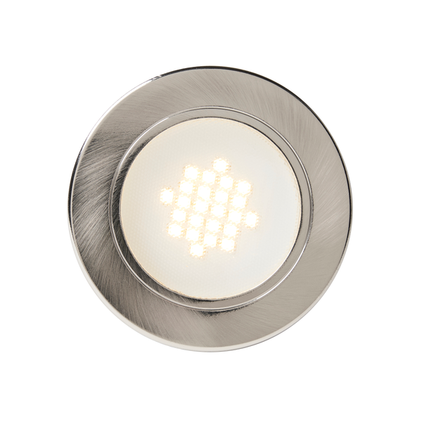 Pozza Circular Recessed Warm White LED Under Kitchen Cabinet Light - Satin Nickel - Image 2