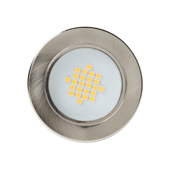 Pozza Circular Recessed Warm White LED Under Kitchen Cabinet Light - Satin Nickel - Image 3