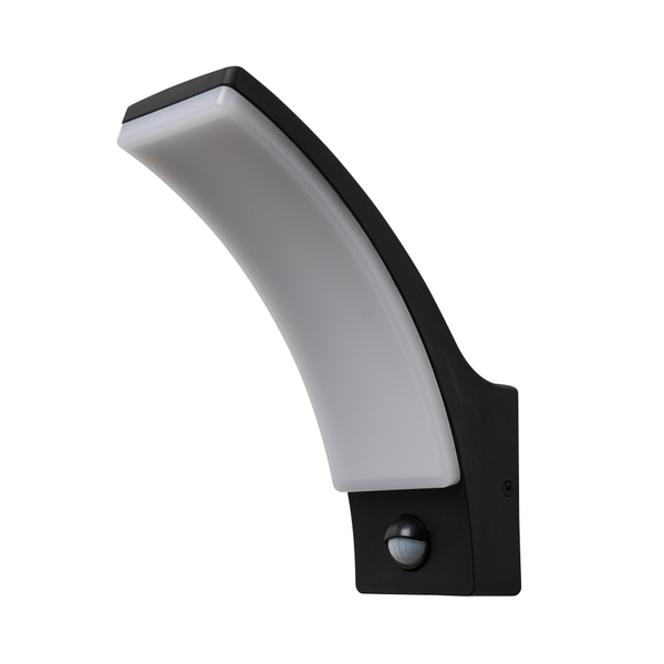 Batsu 12 Watt LED Curved Outdoor Wall Light with PIR - Black - Image 3