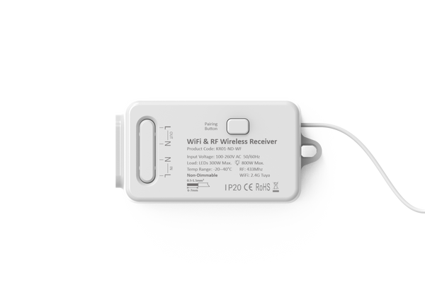 1 Channel Smart Tuya Wifi Kinetic Switch Receiver - White - Image 3