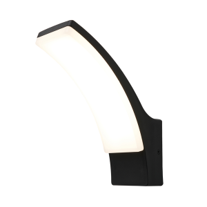 Batsu 12 Watt LED Curved Outdoor Wall Light - Black