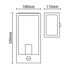 Minerva Outdoor Wall Light with PIR Sensor, Black - Image 5
