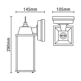 Ceres Outdoor Lantern Bevelled Glass Wall Light - Black - Image 3