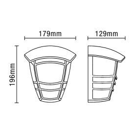 Perdita Outdoor 1 Light Die Cast Half Wall Lantern - Black - Image 3