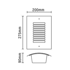 Sigma 1 Light Outdoor Slat Wall Lantern - Stainless Steel - Image 3