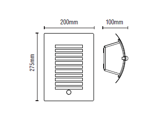 Sigma Panel Slatted Wall Lantern With PIR, Black - Image 7