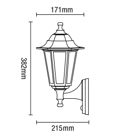 Bianca Outdoor Polycarbonate Wall Lantern with PIR Sensor, Black - Image 5