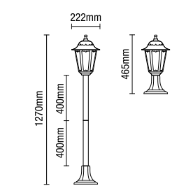 Bianca Outdoor Polycarbonate Tall Lamp Post Lantern, Black - Image 5