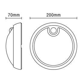 Cano 8 Watt LED Outdoor Round Bulkhead with PIR Sensor, Black - Image 5