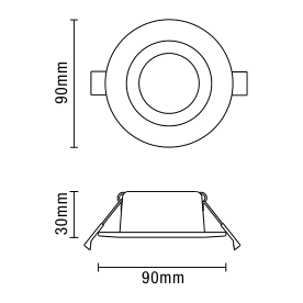 Eden 7 Watt LED Adjustable IP65 Colour Changing Downlight, White - Image 5