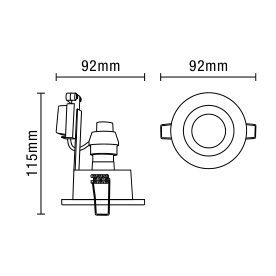 Cali circular IP65 Tiltable Downlight, Matt Black - Image 7