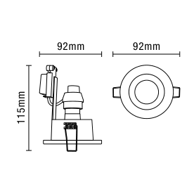 Cali circular IP65 Tiltable Downlight, Satin Brass - Image 6