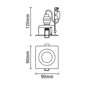 Cali Square IP65 Tiltable Downlight, Satin Brass - Image 7