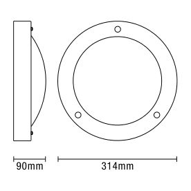 Delphi Large Flush Bathroom Ceiling Light - Chrome - Image 4