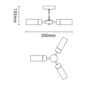 Ottawa Ribbed Three Light Ceiling Flush. IP44. Chrome - Image 4