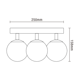 Toronto 3 Light Bathroom Ceiling Light - Marble Effect - Image 2