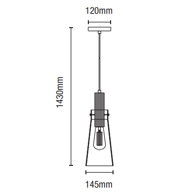 Atrani 1 light Kitchen/Diner Pendant - Black/Ombre - Image 2