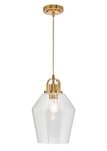Saskia 1 Light Kitchen/Diner Pendant - Satin Brass/Bubble Glass - Image 8