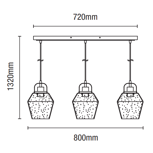 Saskia 3 Light Kitchen/Diner Pendant - Satin Brass/Bubble Glass - Image 8