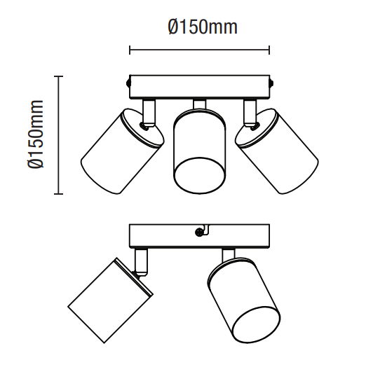 Joshua 3 Light Spotlight - Satin Nickel - Image 2