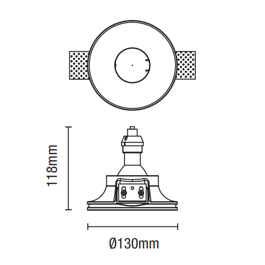 Cabra Plaster Rnd Rec Flush Down Light White - Image 5