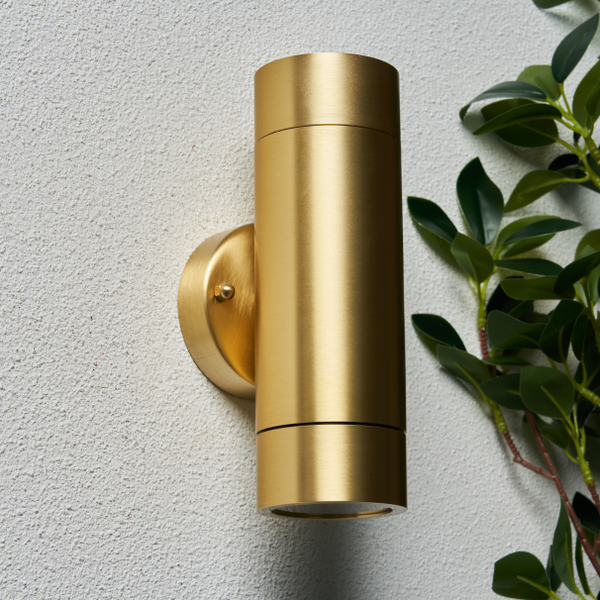 Brac Solid Brass Outdoor Up & Down Wall Light, Brass - Image 7