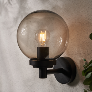 Gaki Outdoor Globe Wall Light, Black