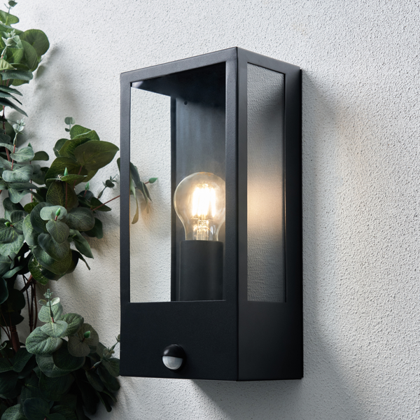 Minerva Outdoor Wall Light with PIR Sensor, Black - Image 6