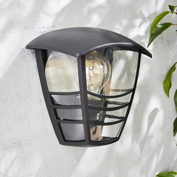 Perdita Outdoor 1 Light Die Cast Half Wall Lantern - Black - Image 4