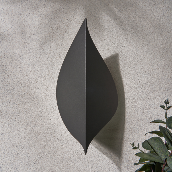 Alani Outdoor LED Leaf Style Wall Light, Anthracite