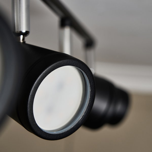 Freya Bathroom Ceiling Spotlight Bar, Matt Black - Image 4