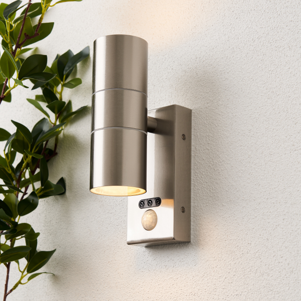 Leto Outdoor Wall Light with PIR Sensor, Stainless Steel - Image 3