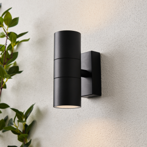 Leto 2 Light Up and Down Outdoor Wall Light - Black