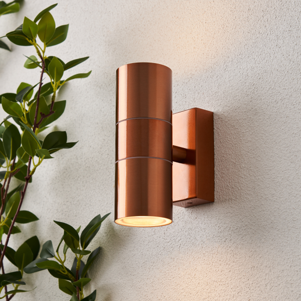 Leto 2 Light Up and Down Outdoor Wall Light - Copper - Image 3