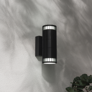 Muto Outdoor Up and Down Wall Light, Black