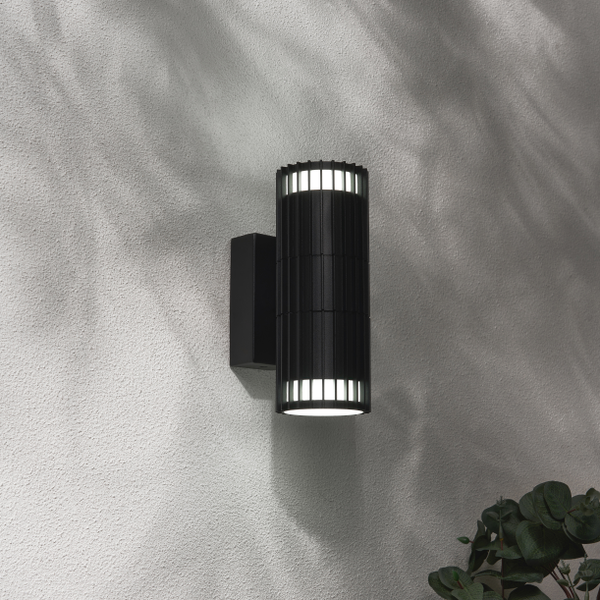 Muto Outdoor Up and Down Wall Light, Black