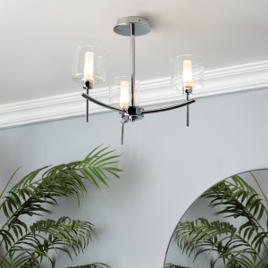 Montreal Classic Chrome Flush 3 Light Bathroom