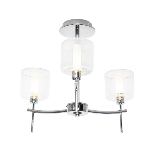 Montreal Classic Chrome Flush 3 Light Bathroom - Image 2