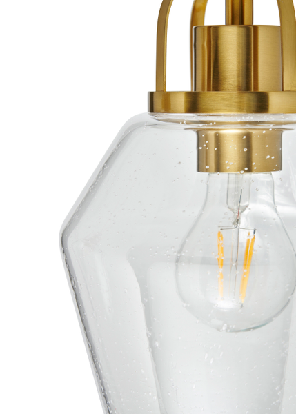 Saskia 3 Light Kitchen/Diner Pendant - Satin Brass/Bubble Glass - Image 5